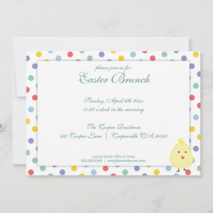 Elegant Easter Polka Dot Brunch Invitation
