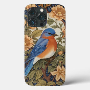 Elegant Eastern Bluebird William Morris Inspired iPhone 13 Pro Case
