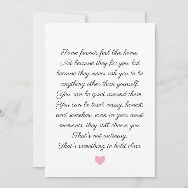 Elegant Easy Friendship Card (Front)