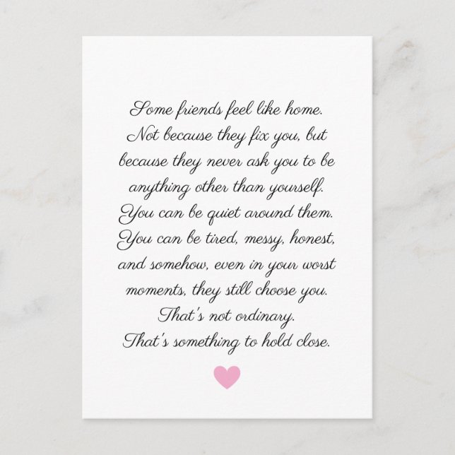 Elegant Easy Friendship Postcard (Front)