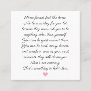Elegant Easy Friendship Square Business Card