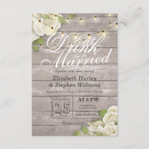 Elegant EAT Boire & Etre Marié Mariage Invitations