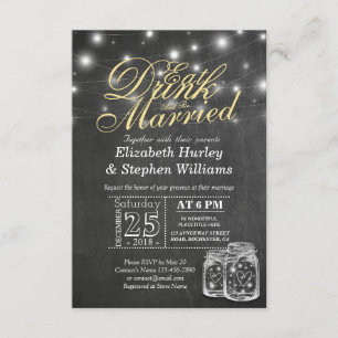 Elegant EAT Boire & Etre Marié Mariage Invitations