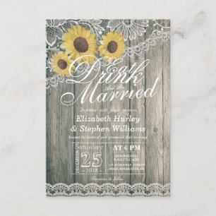 Elegant EAT Boire & Etre Marié Mariage Invitations
