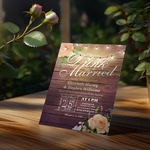 Elegant EAT Boire & Etre Marié Mariage Invitations