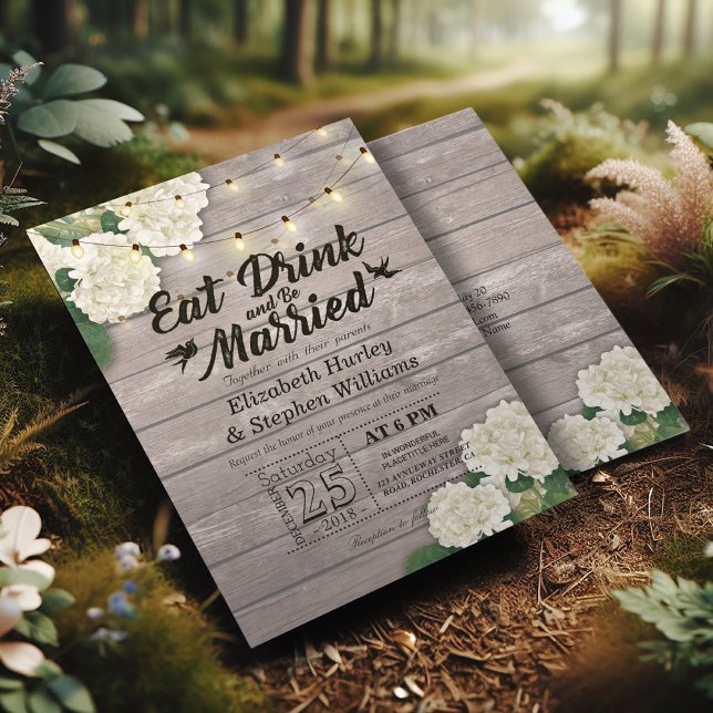 Elegant EAT Boire & Etre Marié Mariage Invitations (Créateur téléchargé)