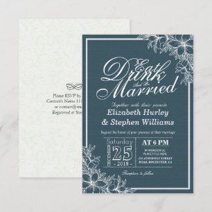 Elegant EAT Boire & Etre Marié Mariage Invitations