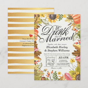 Elegant EAT Boire & Etre Marié Mariage Invitations