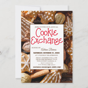Élégant échange de biscuits de Noël sur invitation