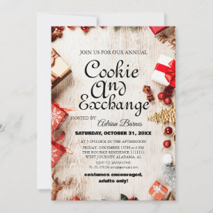 Élégant échange de biscuits de Noël sur invitation