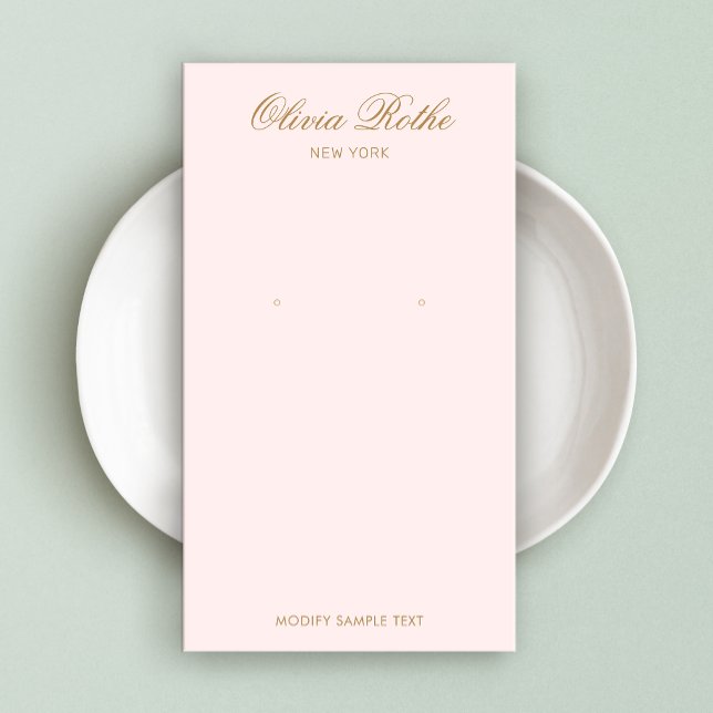 Élégant écran d'oreille rose pâle Script (Créateur téléchargé)