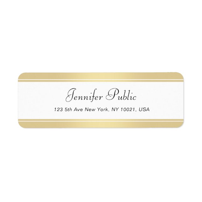 Élégant écriture manuscrite or blanc moderne (Devant)