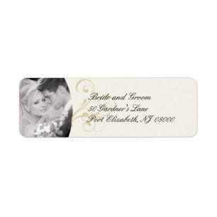 Elegant Ecru Victorian Return Address Labels
