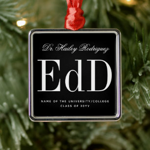 Elegant EdD Doctor Of Education Graduation Metal Ornament
