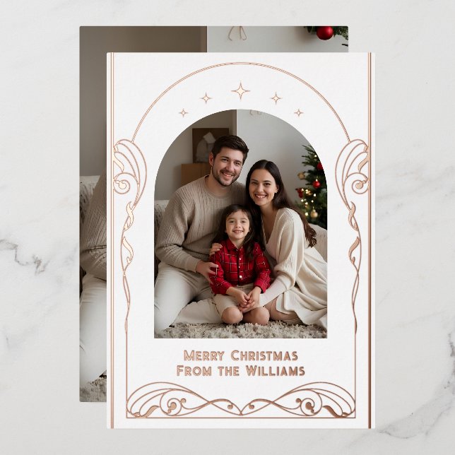 Elegant Editable Christmas Card Template Holiday (Front/Back)