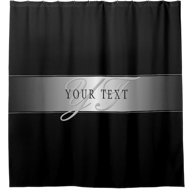 Elegant Editable Monogram Script Writing | Black (Front)