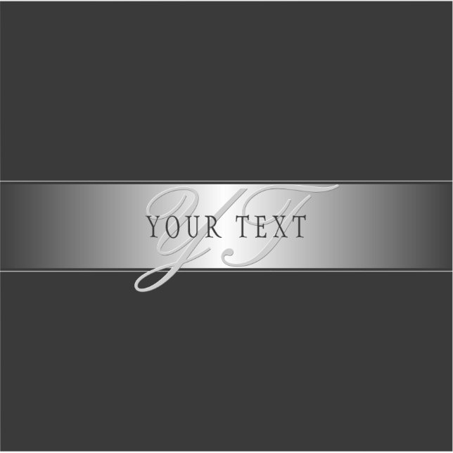 Elegant Editable Monogram Script Writing | Black (Front)