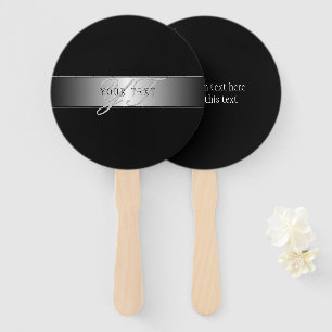 Elegant Editable Monogram Script Writing   Black Hand Fan