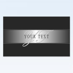 Elegant Editable Monogram Script Writing   Black Sticker