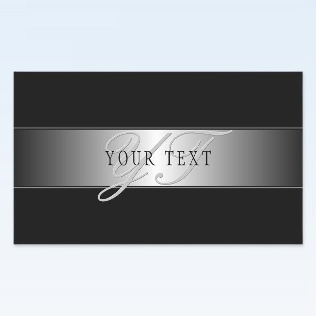 Elegant Editable Monogram Script Writing | Black Sticker (Creator Uploaded)