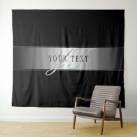Elegant Editable Monogram Script Writing | Black