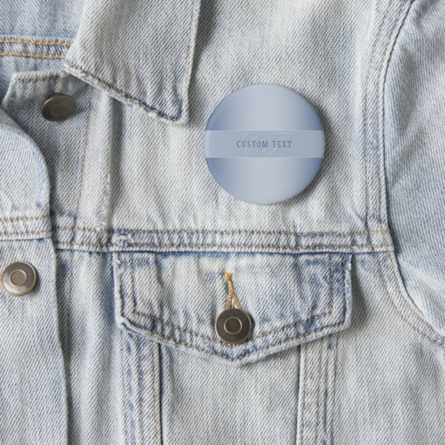 Elegant Editable Monogram Script Writing | Blue 2 Inch Round Button (In Situ)