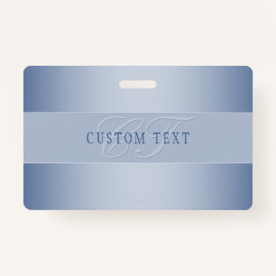 Elegant Editable Monogram Script Writing   Blue Badge