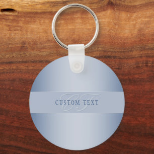 Elegant Editable Monogram Script Writing   Blue Keychain