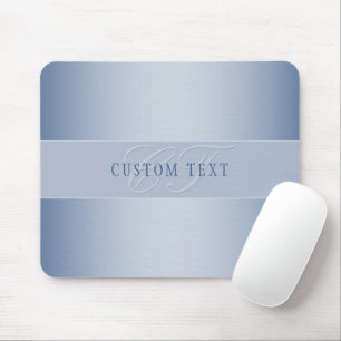 Elegant Editable Monogram Script Writing   Blue Mouse Pad