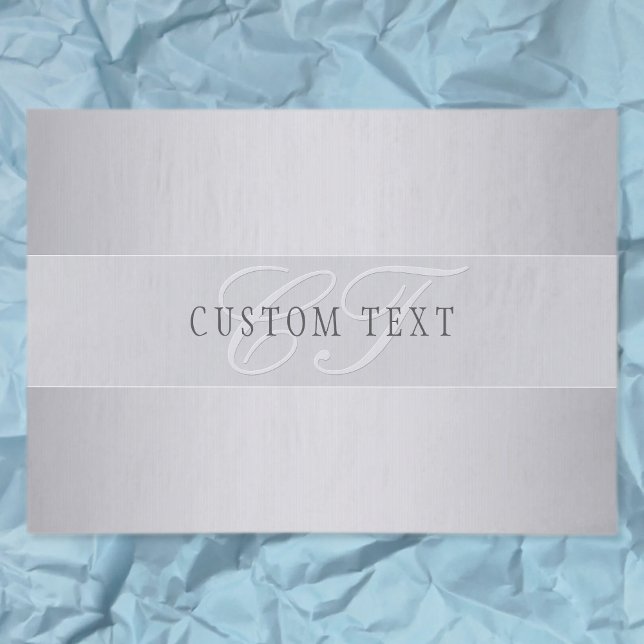 Elegant Editable Monogram Script Writing | Grey Tissue Paper (Creator Uploaded)