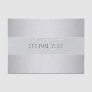 Elegant Editable Monogram Script Writing Grey Tissue Paper