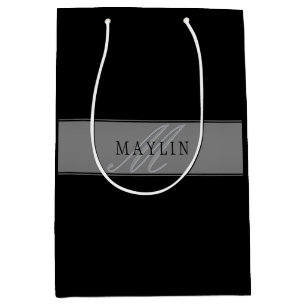 Elegant Editable Script Business Name/other Text Medium Gift Bag