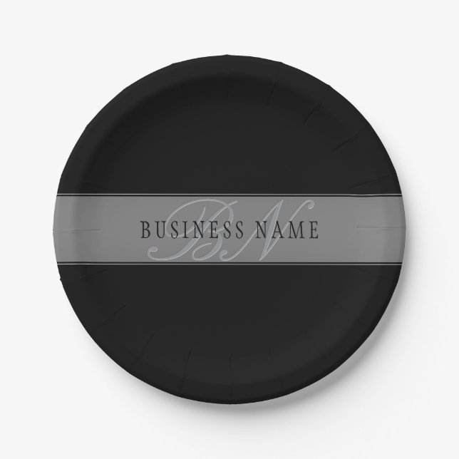 Elegant Editable Script Business Name/other Text Paper Plate (Front)