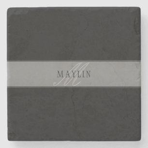 Elegant Editable Script Business Name/other Text Stone Coaster