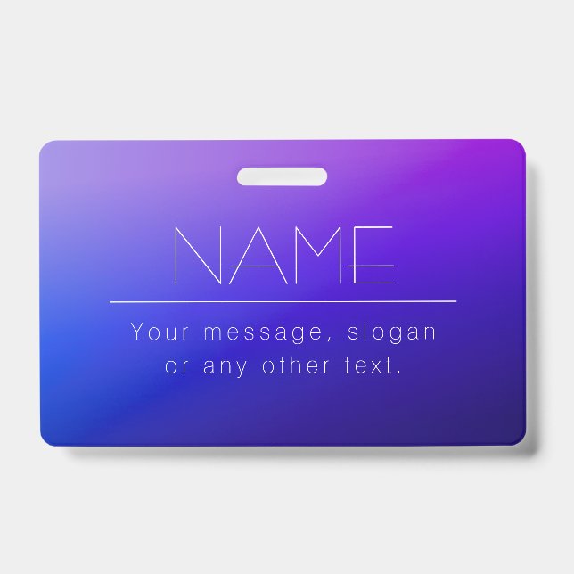 Elegant Editable Text & Modern Fading Purple Colou Badge (Front)