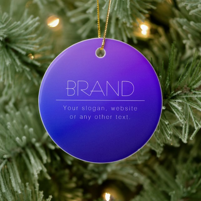Elegant Editable Text & Modern Fading Purple Colou Ceramic Ornament (Tree)