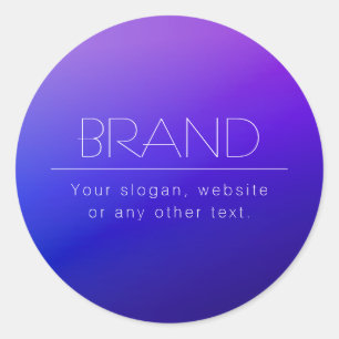 Elegant Editable Text & Modern Fading Purple Colou Classic Round Sticker