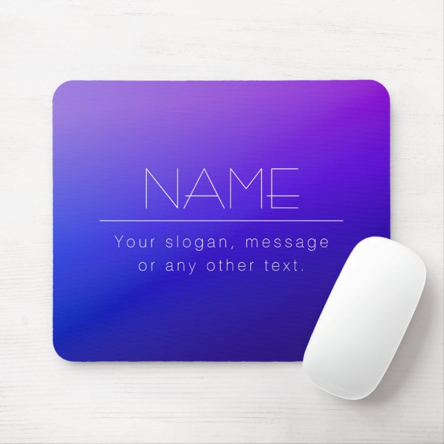 Elegant Editable Text & Modern Fading Purple Colou Mouse Pad (With Mouse)
