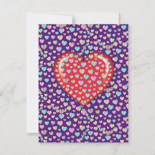 Elegant Editibale Simple Cardiaque Design Carte Po