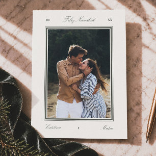 Elegant Editorial Feliz Navidad Christmas Photo Holiday Card