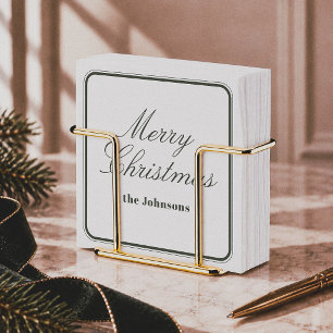 Elegant Editorial Merry Christmas Napkin