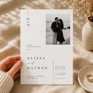Elegant Editorial Wedding Invitation Template.