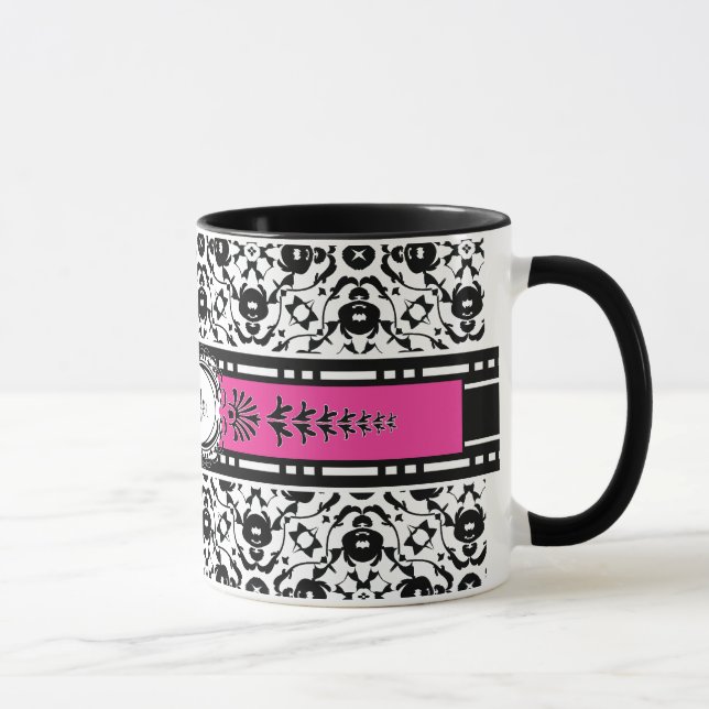 Elegant Edwardian Damask Add Your Name Mug (Right)