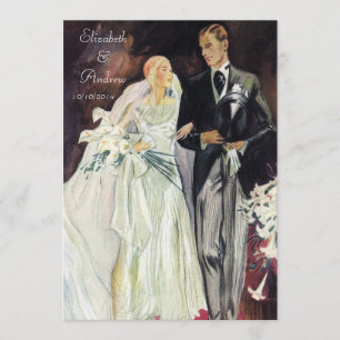 Elegant Edwardian Engagement Invitation