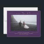 Elegant Eggplant Purple Save the Date Photo<br><div class="desc">Elegant minimalist eggplant purple save the date photo cards</div>