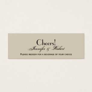 Elegant Eggshell Ecru Wedding Drink Ticket