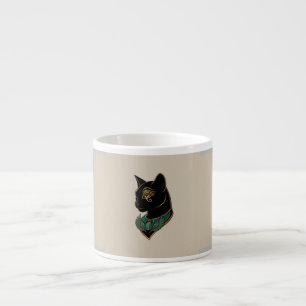 Elegant Egyptian Black Cat Espresso Cup