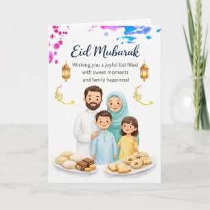 Elegant Eid al-Fitr Card for Family and Friends