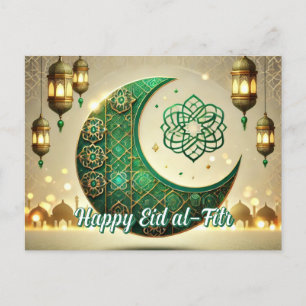 Elegant Eid al-Fitr Postcard Eid Mubarak Holiday