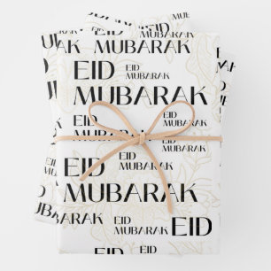 elegant eid mubarak gift wrapping paper sheet